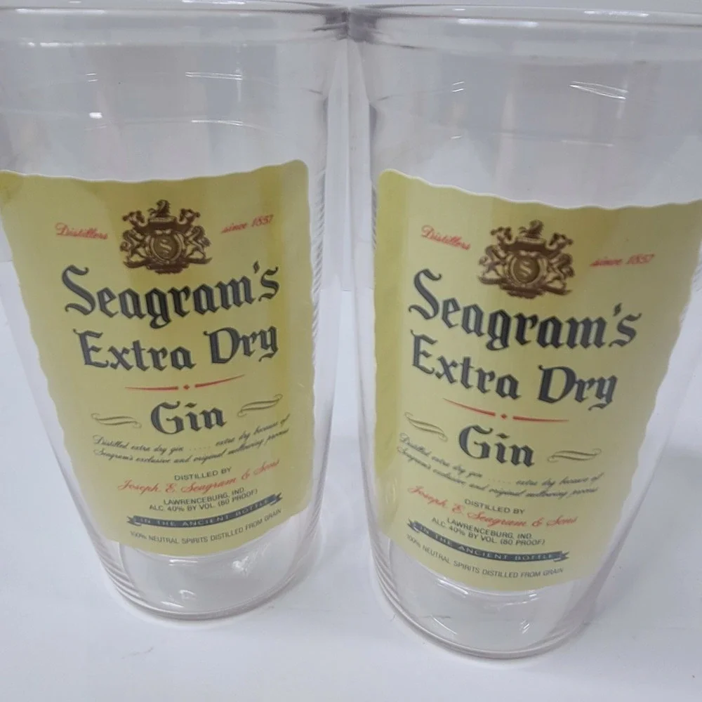 Vintage Tervis Tumbler 2 Pack Seagrams Extra Dry Gin 16 oz. Tumblers